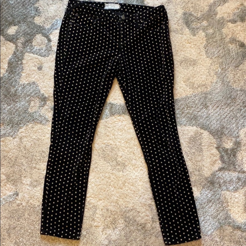 Free People Skinny Crop Polka Dot Corduroy